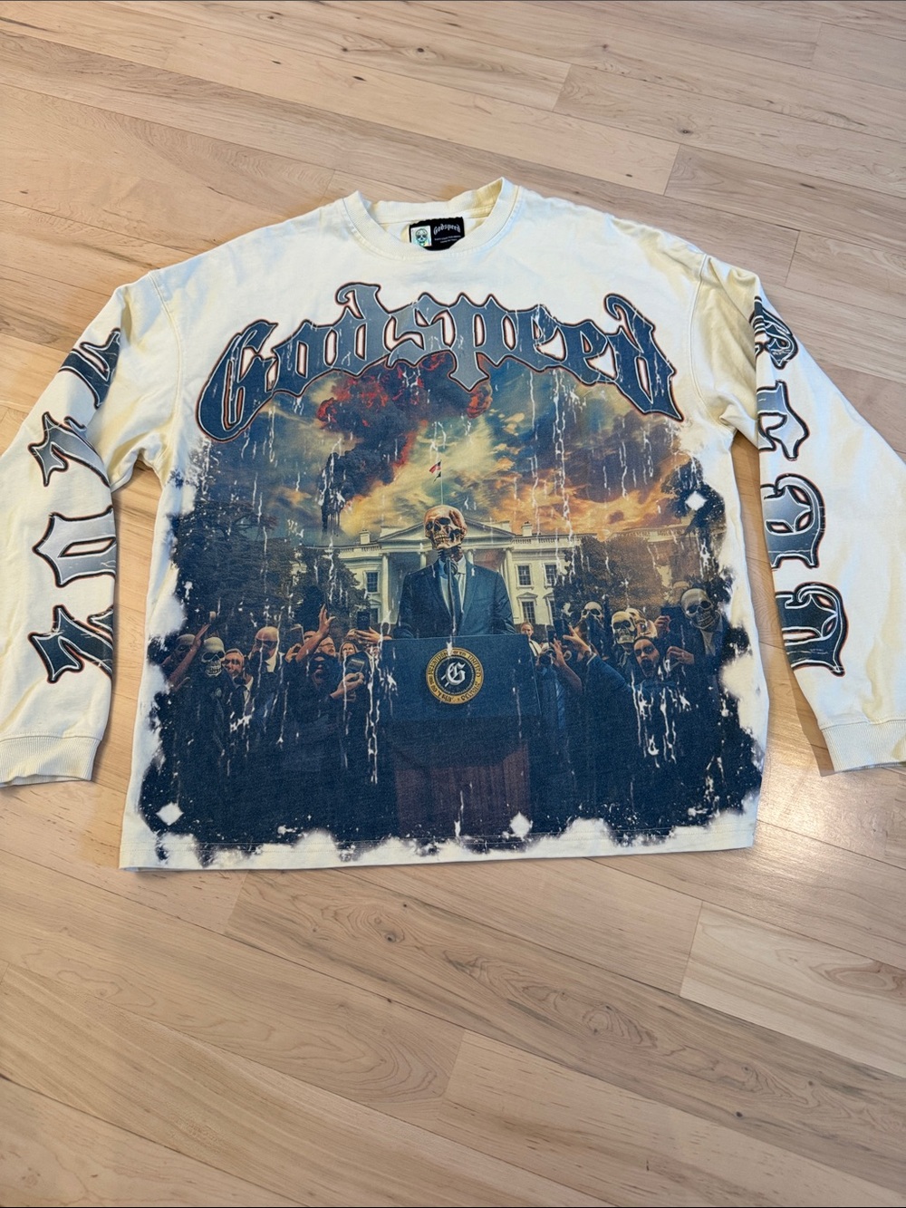 Godspeed V.O.D. 2024 Long Sleeve T-shirt apocalyptic White House graphic-AOP-S